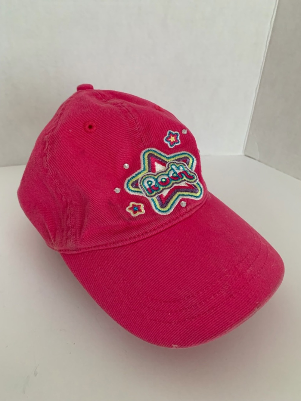 Children’s Place Cap Girl 8-14 Pink Rock Star Embroidery Rhinestone Adjustable
